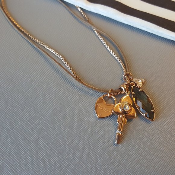 Brand New RARE Henri Bendel Rose Gold Necklace with Charms Pendants - Picture 5 of 11